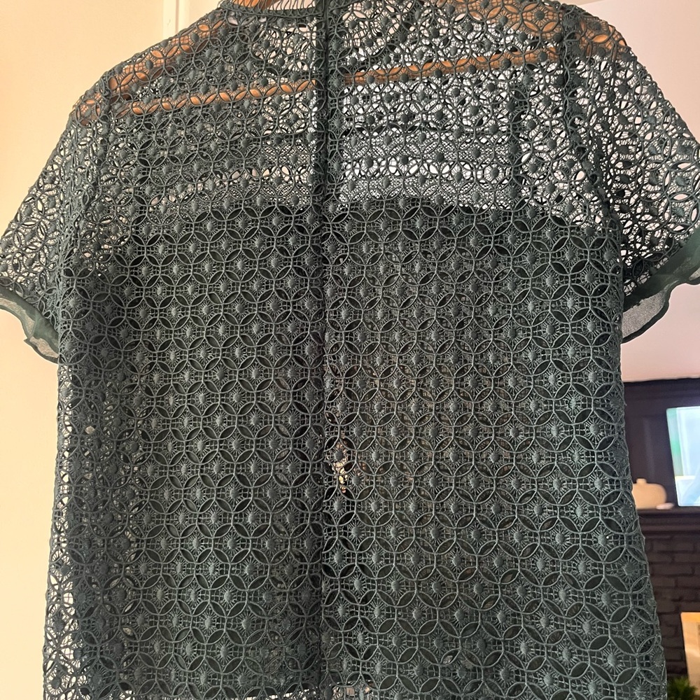Zara Dark Green Lace Blouse